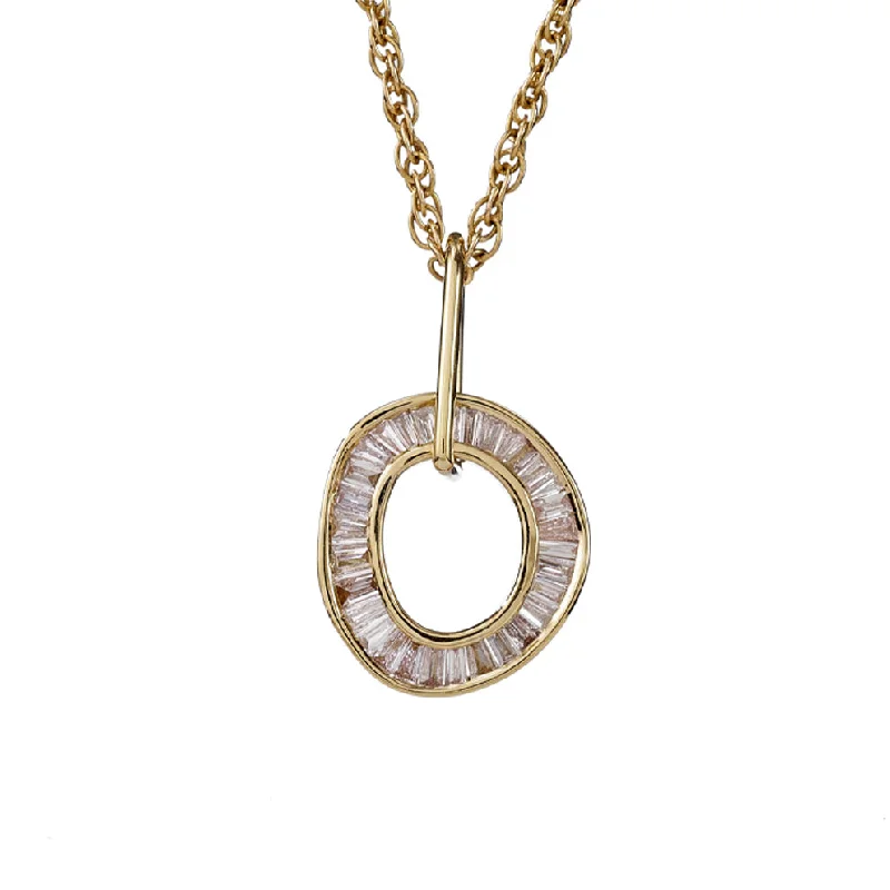 Gorgeous Jewelry, Limited-Time Savings Light Pink Diamond Necklace - Baguette Sphere Pendant