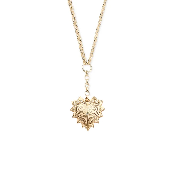 Shop High-Quality Jewelry At Jaw-Dropping Discounts Graduated Diamond Heart Love Token - Love : Heavy Mixed Belcher Extension Chain Necklace