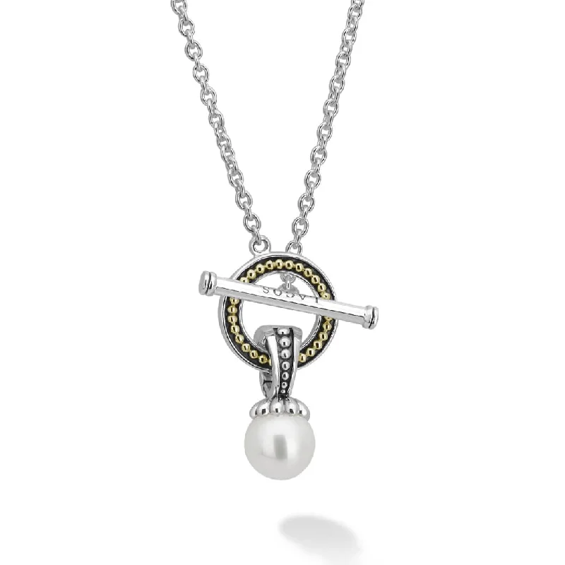 Luna Pearl Toggle Pendant Necklace