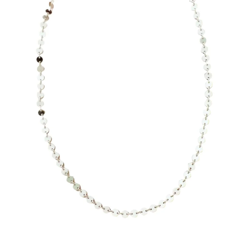 Charlotte Luxe Sterling Silver Sequin Disc Necklace