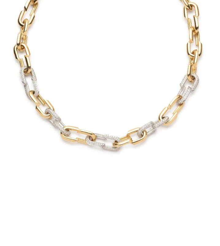 Unlock Unbeatable Jewelry Deals Before They’Re Gone Medium Strong Hearts Five Pave Diamond Love Link Chain Necklace
