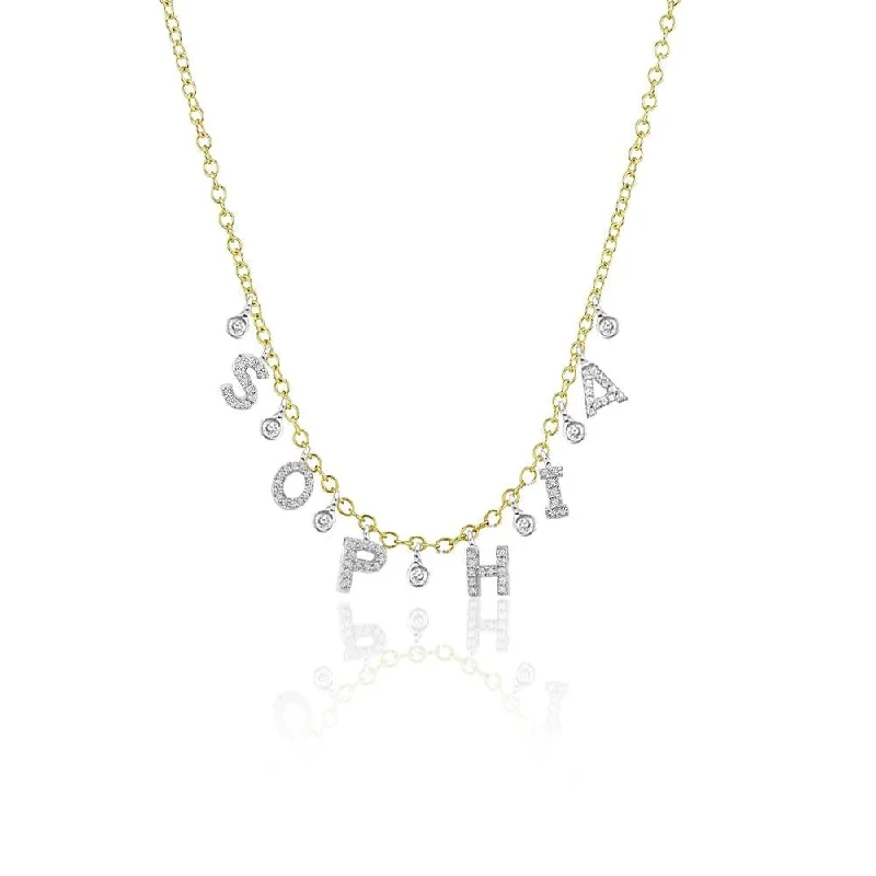 Don't Miss Out On Jaw-Dropping Jewelry Discounts Meira T Custom Initial Diamond Necklace with 6 letters