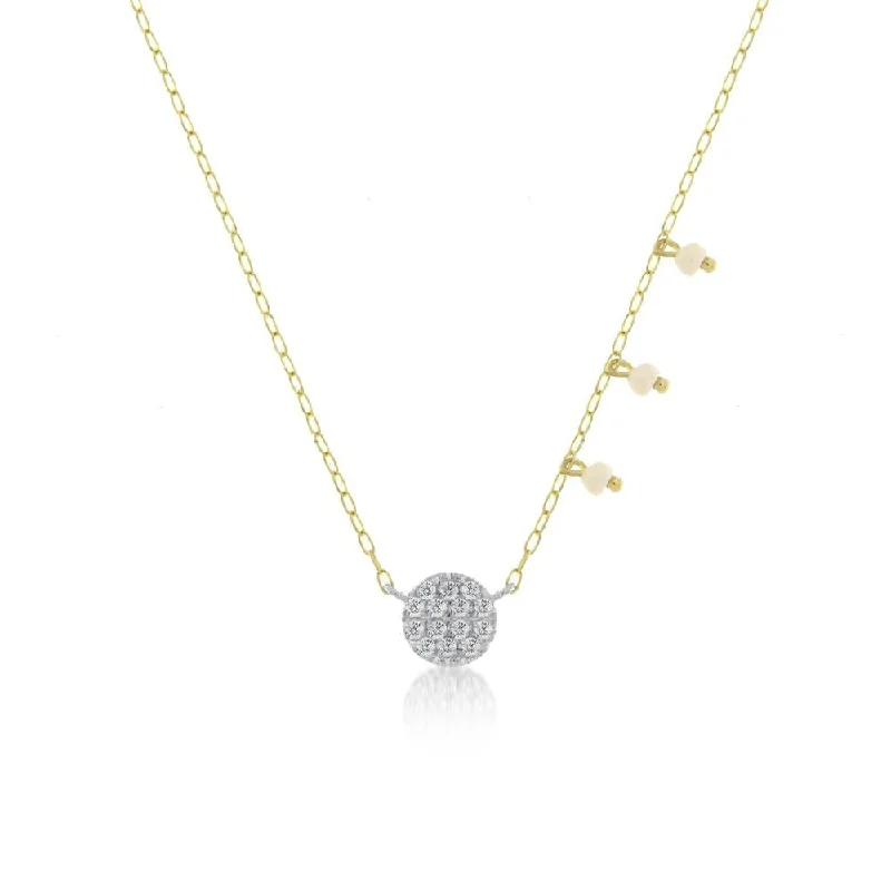 Sparkle For Less – Shop Our Limited-Time Jewelry Deals Meira T - Diamond Disk and Pearls Necklace