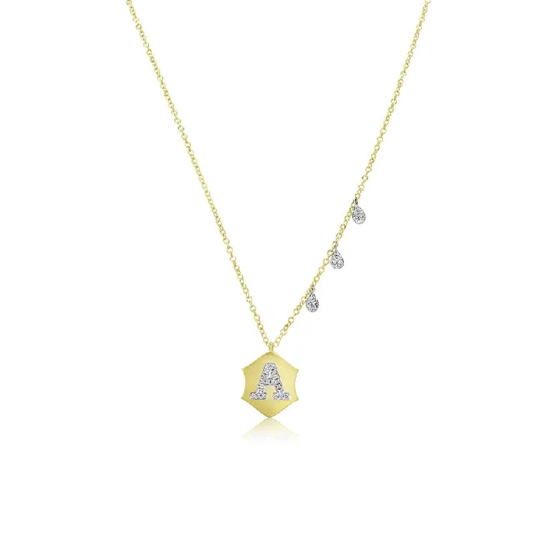 Timeless Elegance, Temporary Discounts – Act Fast Meira T Yellow Gold Diamond Initial Disc Necklace