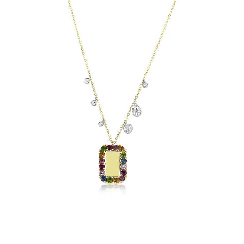 Shop Fine Jewelry With Amazing Deals Meira T Yellow Gold Rainbow  Square Necklace