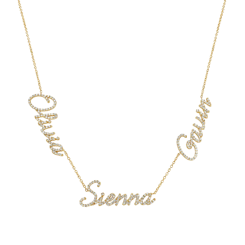 Shop High-Quality Jewelry At Jaw-Dropping Discounts Multi Diamond Custom Script Name Necklace
