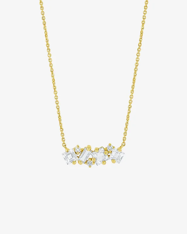 Nadima White Topaz Midi Bar Pendant