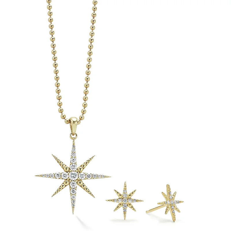 North Star 18K Gold and Diamond Star Gift Set