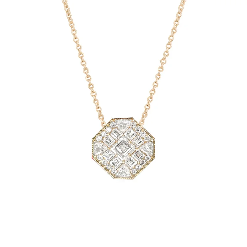 Shop Signature Jewelry Styles At Exclusive Prices Octagon Shape Carré Cut Diamond Mosaic Necklace