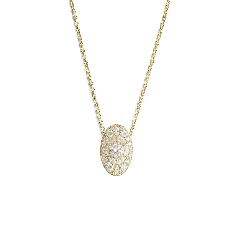 Don't Miss Our Biggest Jewelry Sale Of The Season Oval Shape Marquise & Round Brilliant Cut Diamond Mosaic Pendant