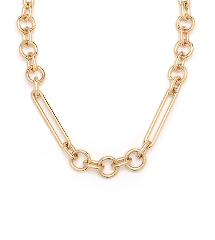 Elegant Rose Gold Jewelry For A Stylish Touch Oversized Mixed Clip Chain