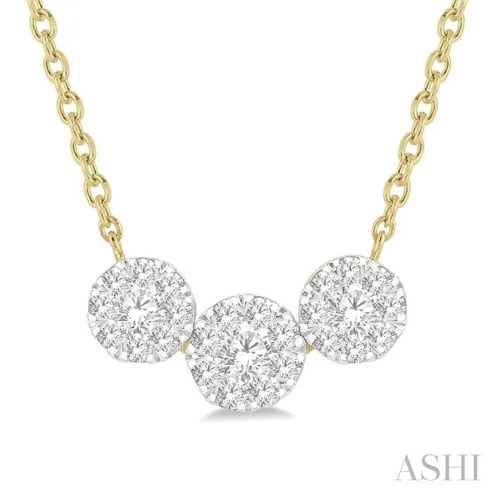 Elegant Jewelry Styles At Budget-Friendly Prices ROUND SHAPE PAST PRESENT & FUTURE LOVEBRIGHT ESSENTIAL DIAMOND NECKLACE