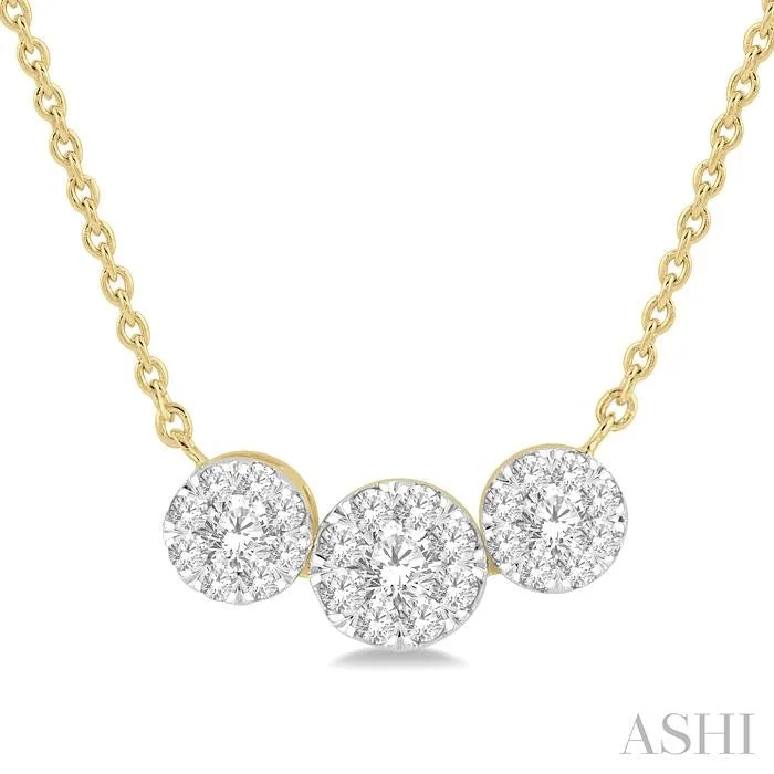 High-End Jewelry, Now More Affordable Than Ever ROUND SHAPE PAST PRESENT & FUTURE LOVEBRIGHT ESSENTIAL DIAMOND NECKLACE