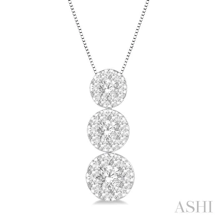 Timeless Elegance Now At Special Discounts ROUND SHAPE PAST PRESENT & FUTURE LOVEBRIGHT ESSENTIAL DIAMOND PENDANT