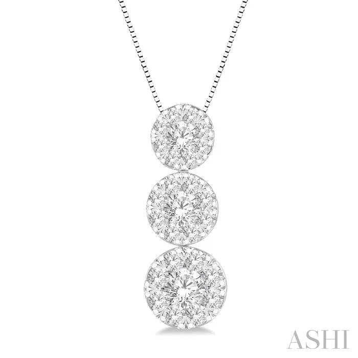 Premium Diamond Jewelry At Once-In-A-Lifetime Discounts ROUND SHAPE PAST PRESENT & FUTURE LOVEBRIGHT ESSENTIAL DIAMOND PENDANT