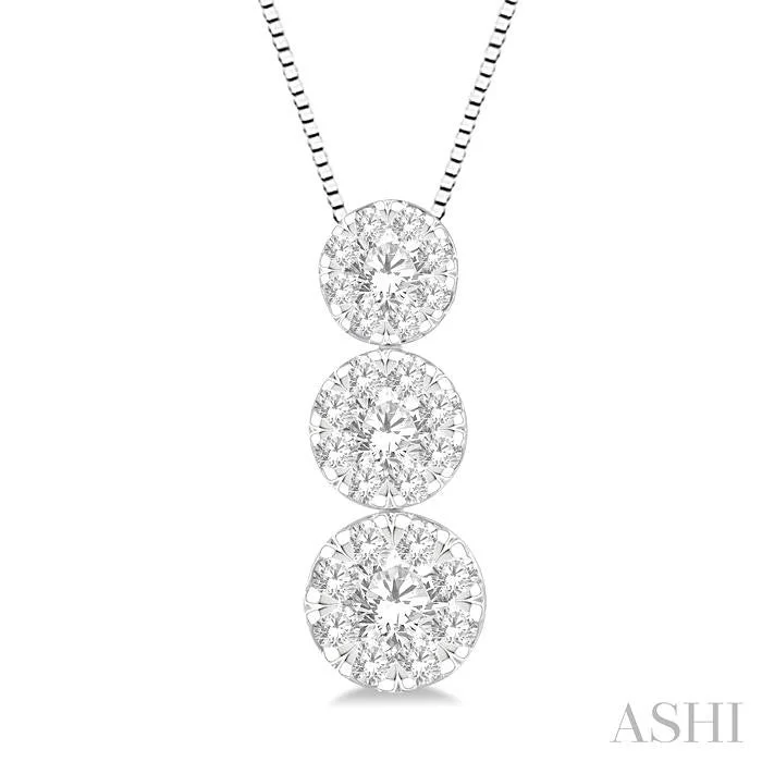 Flash Sale On Elegant Jewelry – Don't Miss Out ROUND SHAPE PAST PRESENT & FUTURE LOVEBRIGHT ESSENTIAL DIAMOND PENDANT