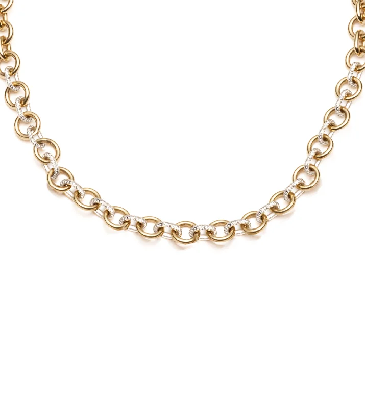 Dazzle With Discounts – Shop Jewelry On Sale Midsized Mixed Link Diamond Pave Chain