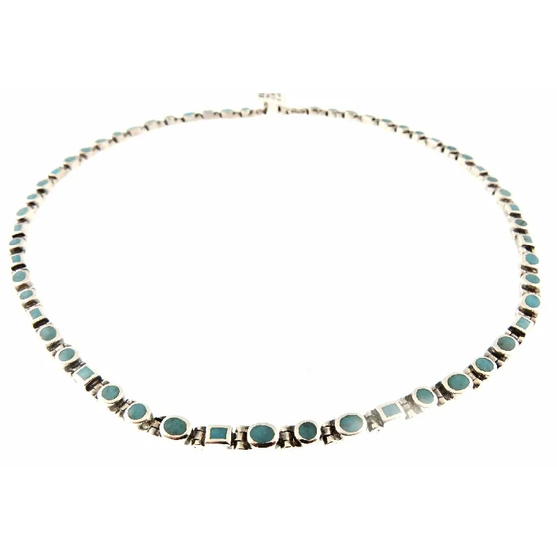 Fashion-Forward Jewelry At Incredible Prices Peyote Bird Mini Dot Dash Turquise Tennis Necklace