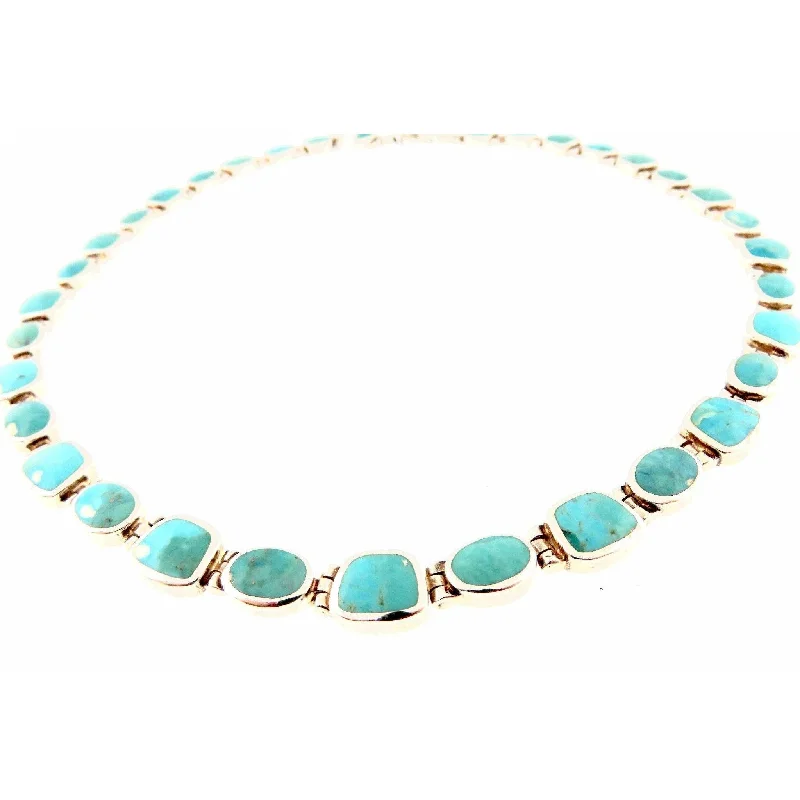 Shop Elegant Jewelry At Unbeatable Prices Peyote Bird Sterling SIlver Turquoise Tennis Necklace