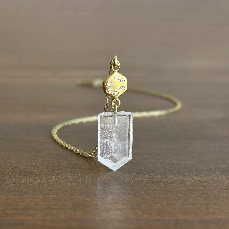 Exclusive Jewelry Bundles At Discounted Prices Quartz Pentagon Necklace with Diamonds