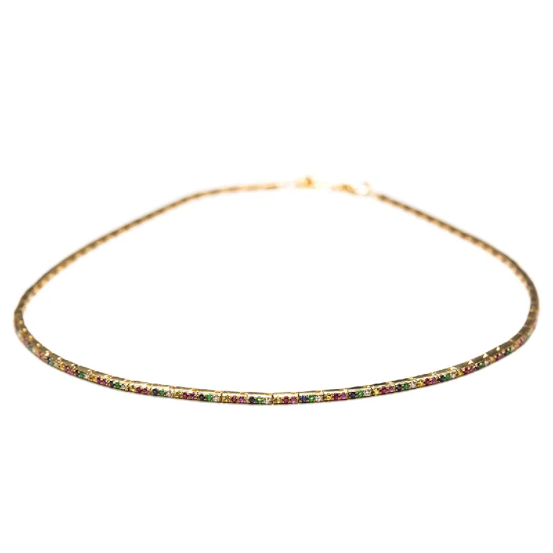 Rainbow Ribbon Choker