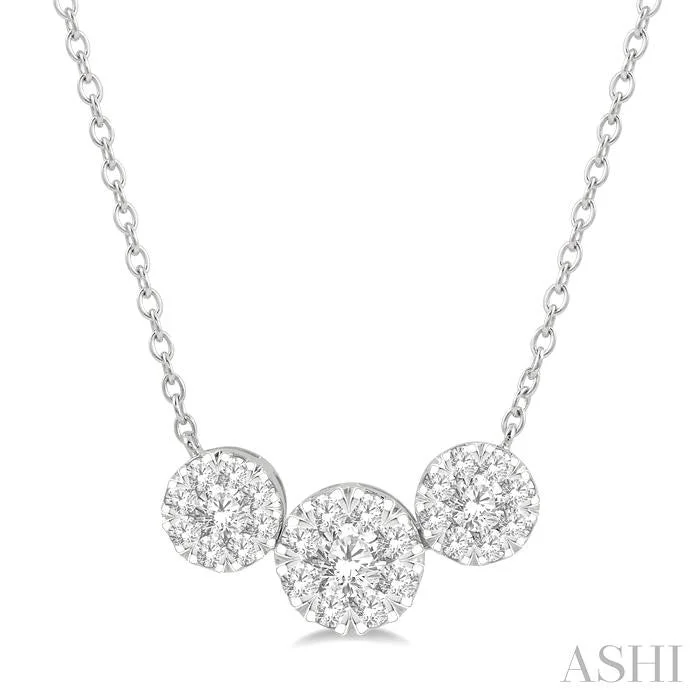 Exclusive Online Jewelry Sale – Don't Wait ROUND SHAPE PAST PRESENT & FUTURE LOVEBRIGHT ESSENTIAL DIAMOND NECKLACE