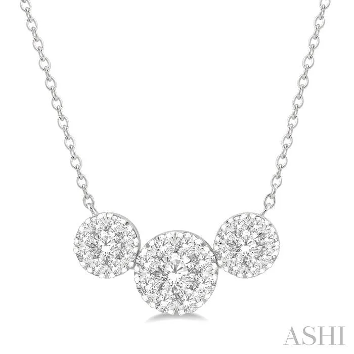 Exclusive Jewelry Sale – Grab Timeless Pieces Now ROUND SHAPE PAST PRESENT & FUTURE LOVEBRIGHT ESSENTIAL DIAMOND NECKLACE