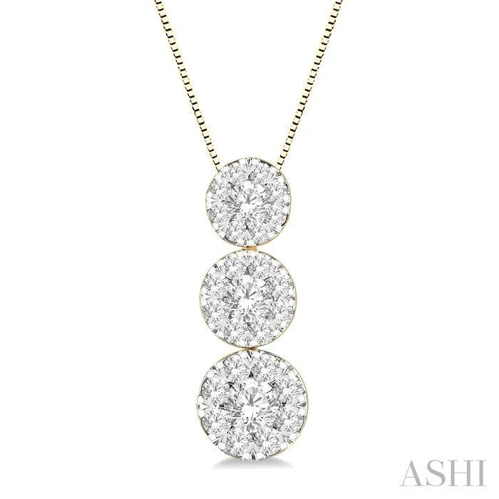 Everyday Jewelry Essentials Now On Sale ROUND SHAPE PAST PRESENT & FUTURE LOVEBRIGHT ESSENTIAL DIAMOND PENDANT
