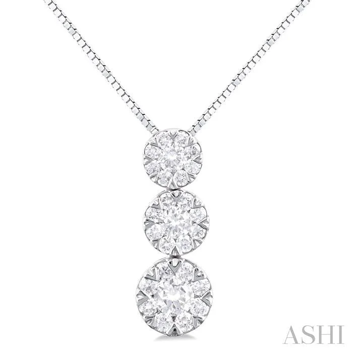 Elevate Your Outfit With Discounted Statement Jewelry ROUND SHAPE PAST PRESENT & FUTURE LOVEBRIGHT ESSENTIAL DIAMOND PENDANT