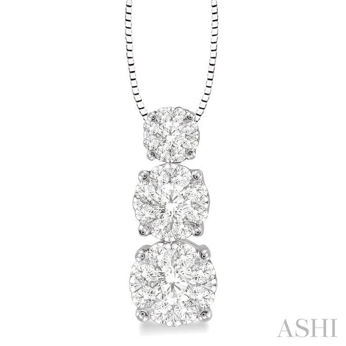 Elevate Your Jewelry Collection With Limited-Time Savings ROUND SHAPE PAST PRESENT & FUTURE LOVEBRIGHT ESSENTIAL DIAMOND PENDANT