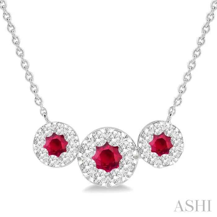 Versatile Layering Jewelry For Effortless Chic ROUND SHAPE PAST PRESENT & FUTURE LOVEBRIGHT GEMSTONE & DIAMOND NECKLACE