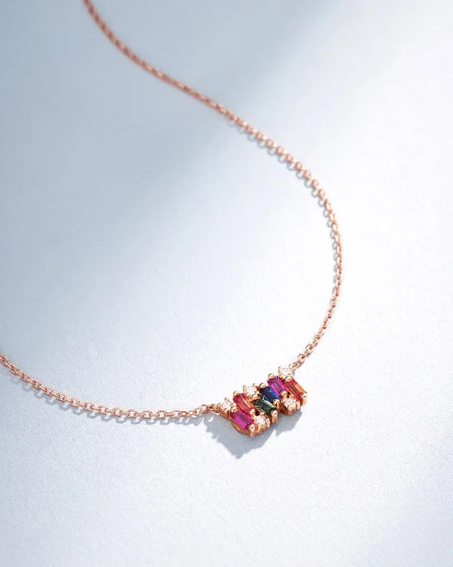 Shimmer Rainbow Sapphire Mini Bar Pendant