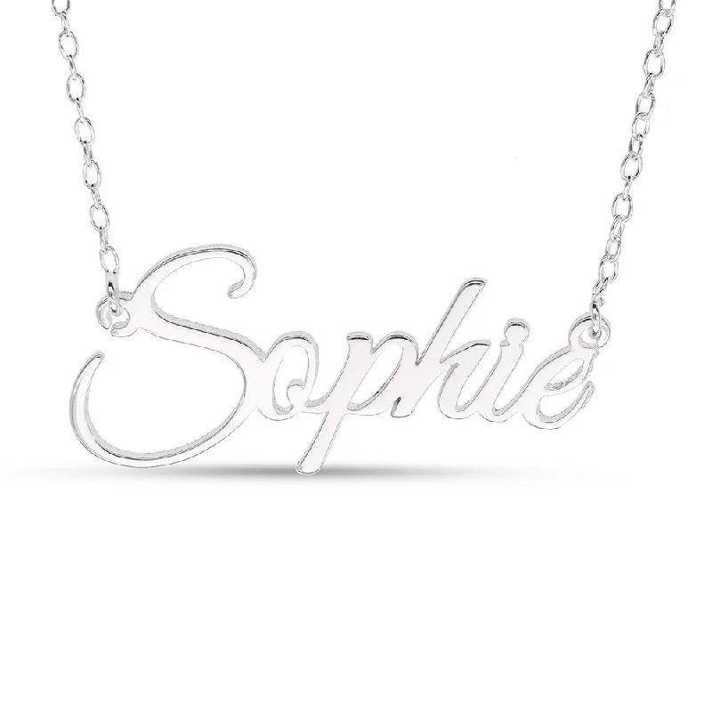 Customized Silver Jewelry For Unique Style Signature Sterling Silver Personalised Name Necklace Pendant On 16inches Chain