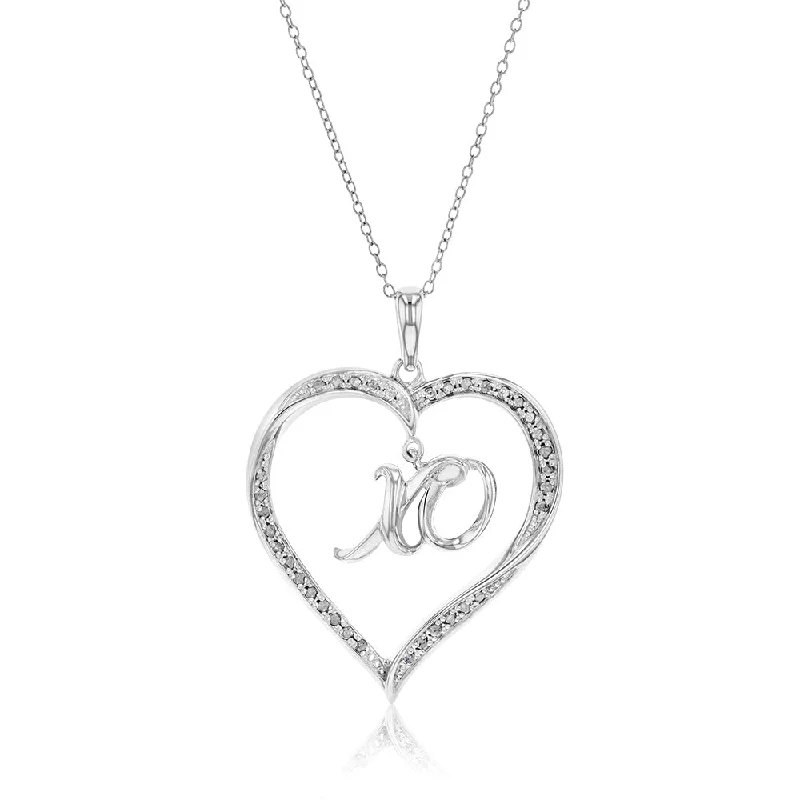 Trending Jewelry Now Available At Exclusive Prices Sterling Silver 1/4 Carat Heart Shape "XO" Pendant On 45 Chain