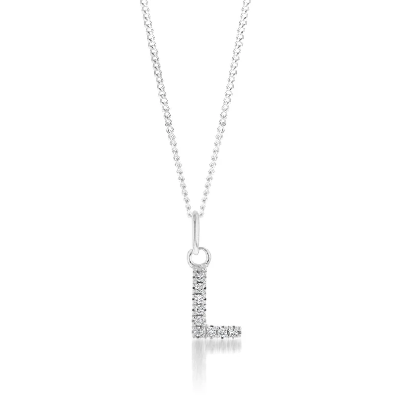 Bold And Beautiful Jewelry Now At Irresistible Prices Sterling Silver Cubic Zirconia Initial "L" Pendant
