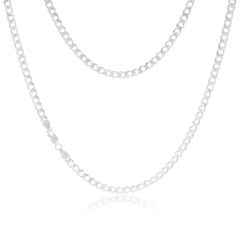 Elegant Jewelry, Affordable Luxury – Shop Now Sterling Silver Fancy Diamond Cut Curb 120 Gauge 45cm Chain
