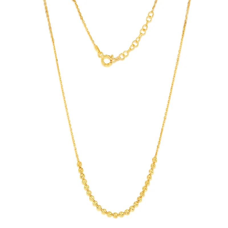 Luxury Meets Affordability – Jewelry Sale Now Live Sterling Silver Gold Plated Fancy Diamond Cut 42cm Chain