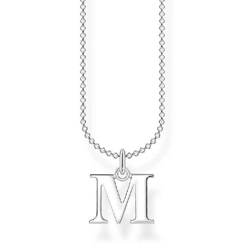 Limited-Stock Jewelry Sale – Once It's Gone, It's Gone Sterling Silver Thomas Sabo Charm Club Inital M Necklace 38-45cm