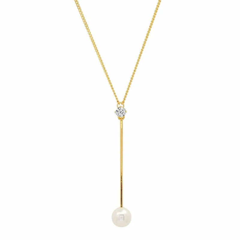 Personalized Jewelry Sale – Meaningful Gifts At Great Prices TAI Pearl and CZ Chain Y Necklace