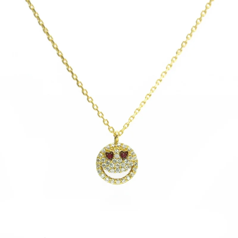Jewelry Deals That Outshine The Rest TAI IN LOVE GOLD AND RUBY EMOJI NECKLACE