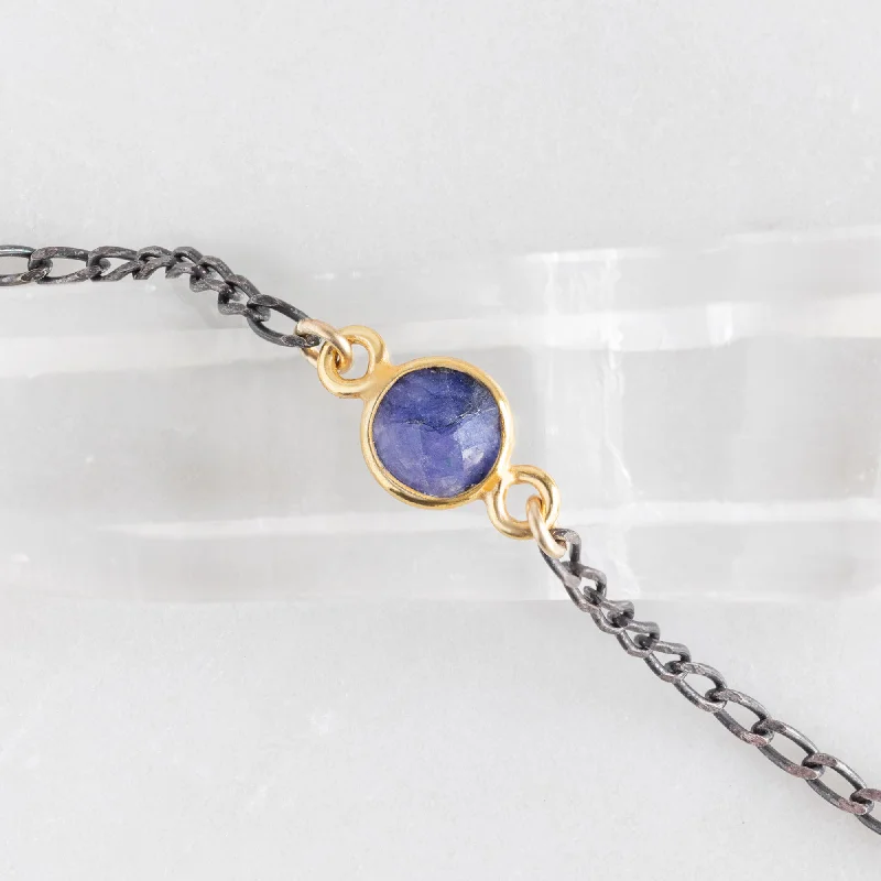 Premium Diamond Jewelry At Once-In-A-Lifetime Discounts The Asymmetrical Blue Sapphire Necklace | Sterling Silver