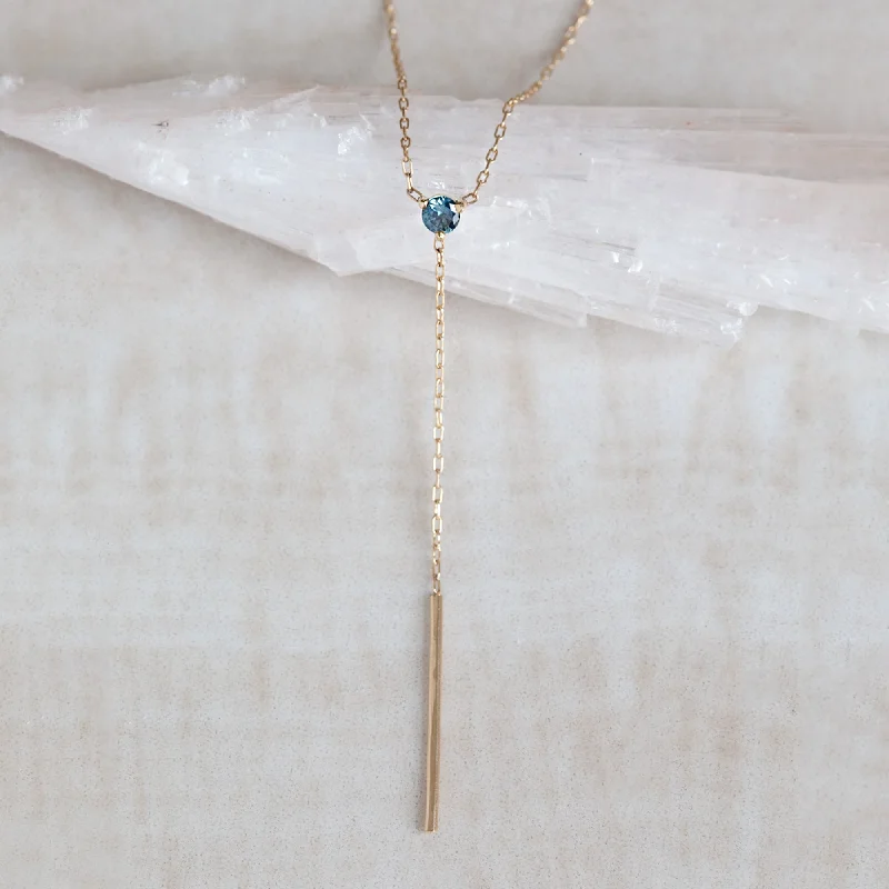 Exclusive Jewelry Bundles At Discounted Prices The Blue Montana Sapphire Gemstone Lariat Necklace | 10K Yellow Gold