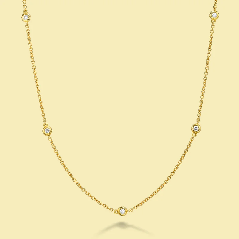 Chic, Trendy, And Affordable Jewelry Sale The Bobby, Classic Half-strand Bezel Diamond Necklace