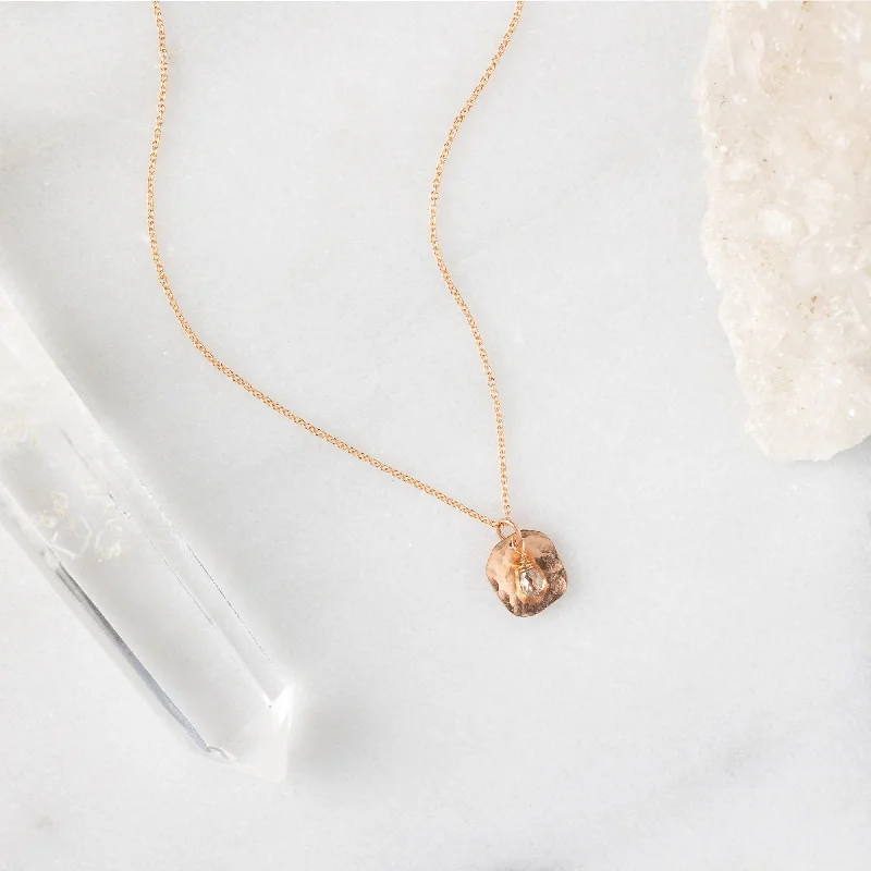 Seasonal Jewelry Deals – Elevate Your Style The Champagne Diamond Petal Necklace | Rose Gold Filled