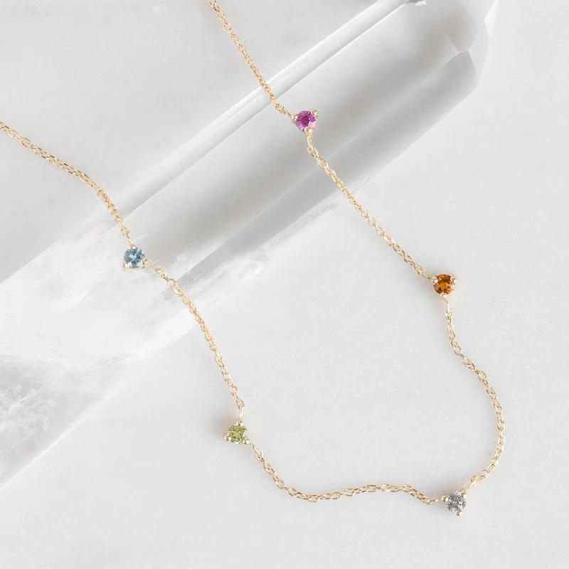 Elevate Your Jewelry Collection With Limited-Time Savings The Custom Multi-Birthstone Necklace | 5 Stones
