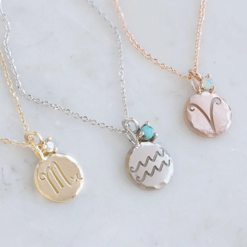 Fine Jewelry, Limited-Time Offers Available The Custom Zodiac Birthstone Charm Necklace | 14K Yellow Gold