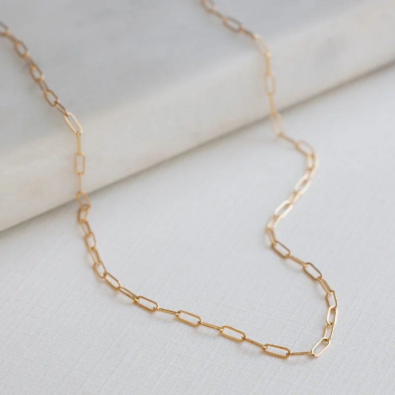 Discounted Luxury Jewelry – Shine Without The Splurge The Drawn Cable Link Chain Necklace | 14K Yellow Gold
