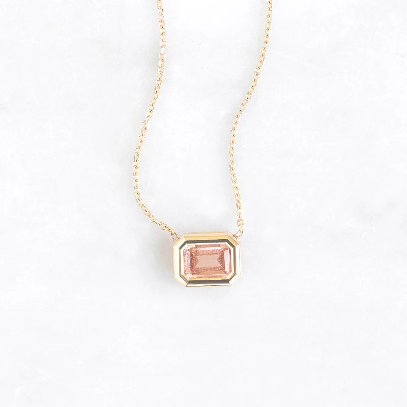 Limited-Time Offer On Elegant Jewelry Pieces The Emerald-Cut Sunstone Necklace | 10K Yellow Gold