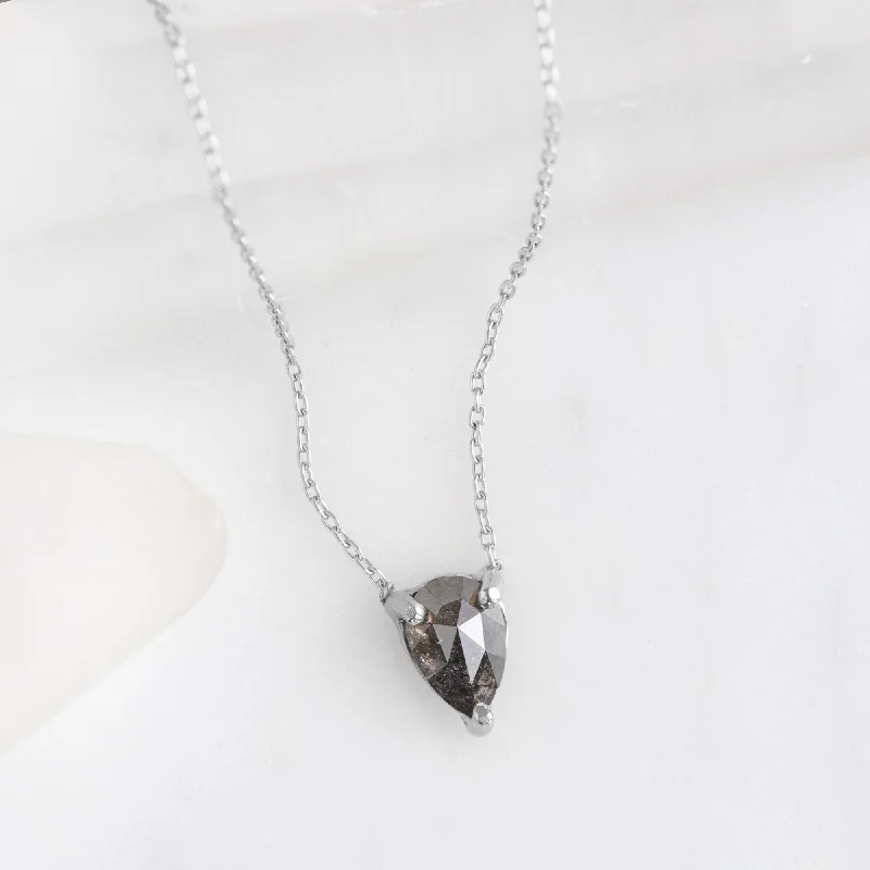 Best Jewelry Sale – Shop Exclusive Designs Now The Galaxy Salt and Pepper Diamond Drop Necklace | 10K White Gold