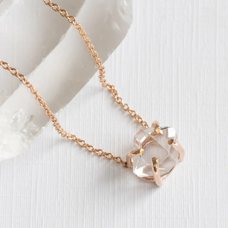 Unique Jewelry Designs Now At Discounted Rates The Herkimer Diamond Necklace | Rose Gold Filled